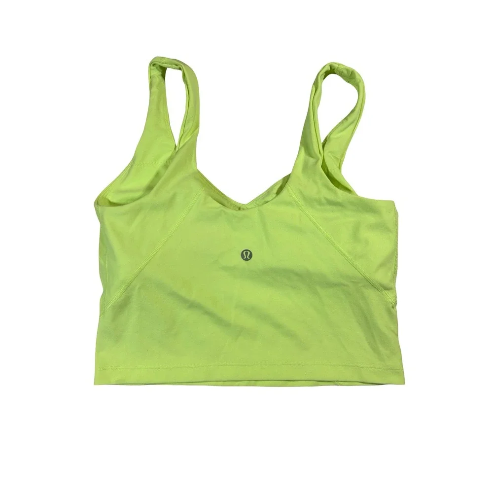Lululemon Align Tank Top Electric Lemon Neon Yellow Green Size 6 Nulu Crop Bra